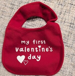 My First Valentine's Day Red Baby Bib - Kids Accessories